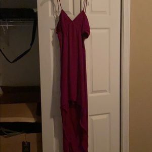 Dark Pink high-low dress